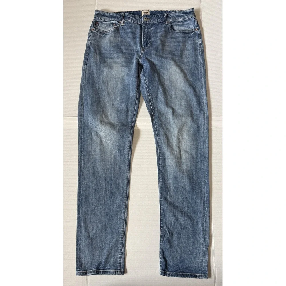 FLINT AND TINDER - Men's Jeans - Slim Fit Blue Stretch Denim - Size 34x36